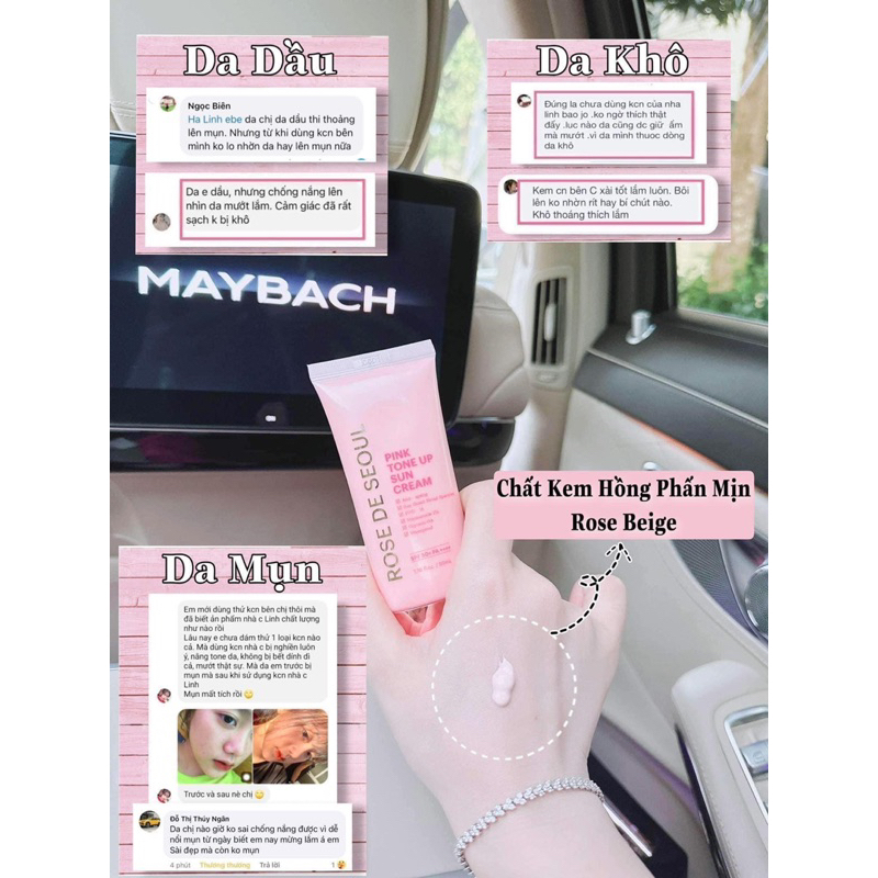 Kem chống nắng rose de seoul pink tone up sun cream 50ml – hạn 2028 Hàn Quốc  IS413