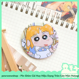[Sẵn VN - Hỏa Tốc] Huy Hiệu Pin Ghim Dạng Tròn 58mm Cài Áo / Túi / Balo Màn Hologram Nhân Vật Anime Manga Shin
