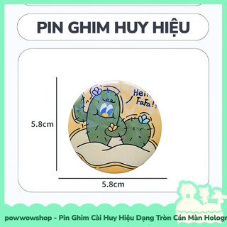 [Sẵn VN - Hỏa Tốc] Huy Hiệu Pin Ghim Dạng Tròn 58mm Cài Áo / Túi / Balo Màn Hologram Phong Cách Nhân Vật Hoạt Hình Funny