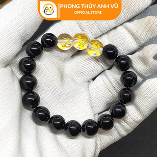 Vòng tam hợp quý thần tỵ dậu sửu chất liệu mã não đen tự nhiên - size 8 10 12ly - may mắn tài lộc