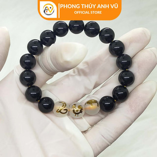 Vòng tay mã não đen tam hợp tỵ dậu sửu - size 8 10 12ly - may mắn tài lộc - bảo hành 12 tháng