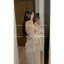 HT822 Set váy và áo choàng ngủ dáng dài tiểu thư ren bèo sang chảnh dáng xoè tôn dáng HT822