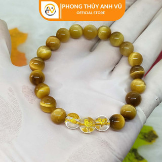 Vòng phong thủy tam hợp tỵ dậu sửu - chất liệu mắt hổ - size 8 10 12ly - khai quang may mắn tài lộc