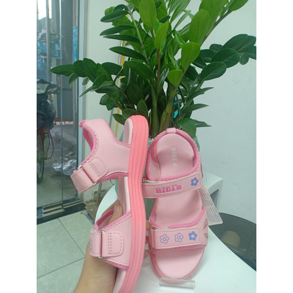 BEG000200 SANDAL BÉ GÁI TRĂNG-HỒNG