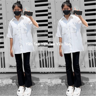 ( Xả Kho ) Quần jeans ống loe nữ dáng ngắn Yến Tee , cạp cao 1 cúc dễ mặc