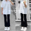Quần jeans ống loe nữ dáng ngắn Yến Tee , cạp cao 1 cúc dễ mặc