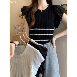 Áo len tăm cổ tròn phối tay tơ bồng xinh 291