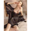 HT386 Set váy ngủ và áo choàng sexy cúp ngực kèm GỌNG, đồ ngủ lụa phối ren sang chảnh HT386 (241+53)