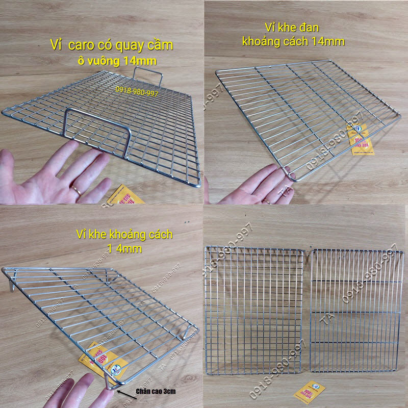 Vĩ nướng inox 304 không gỉ sét các size, vỉ inox 304 chữ nhật cho lò ...