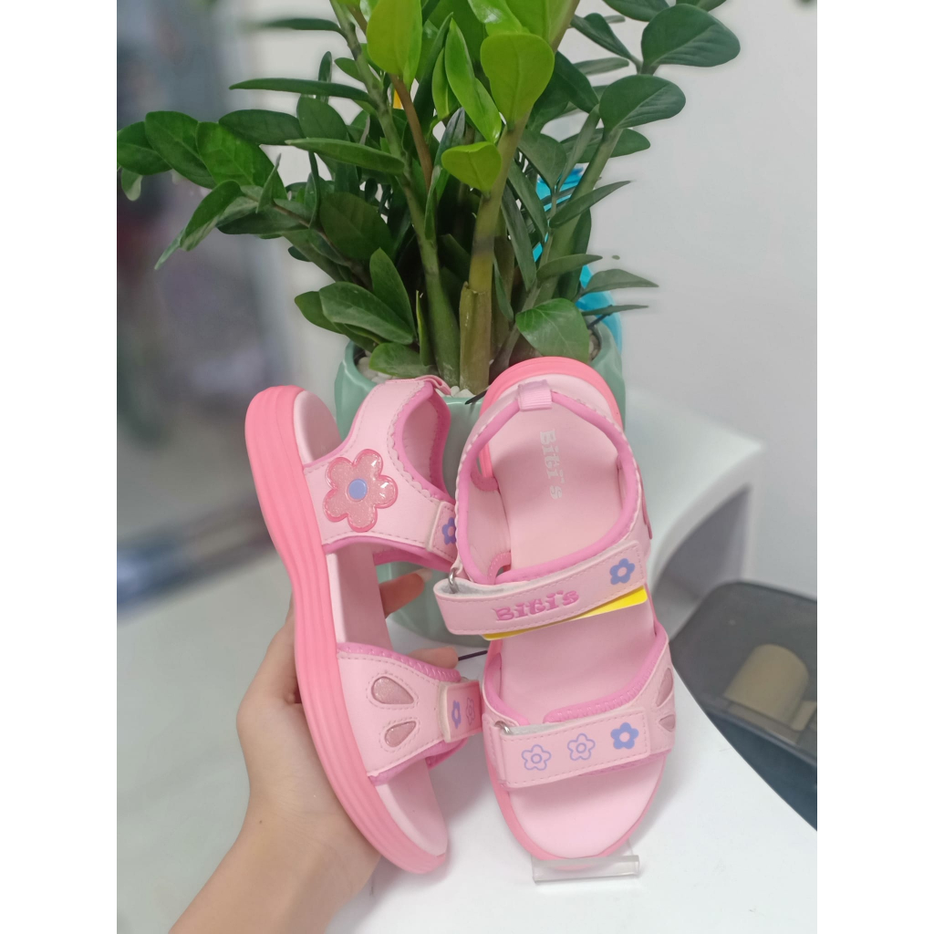 BEG000200 SANDAL BÉ GÁI TRĂNG-HỒNG