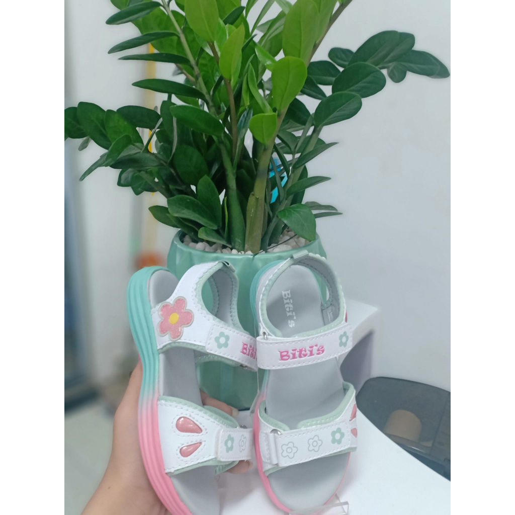 BEG000200 SANDAL BÉ GÁI TRĂNG-HỒNG