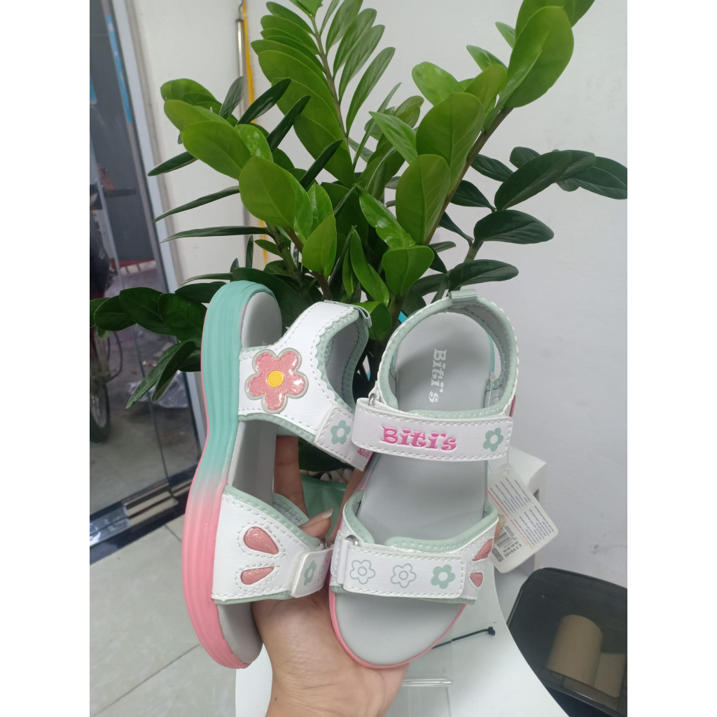 BEG000200 SANDAL BÉ GÁI TRĂNG-HỒNG