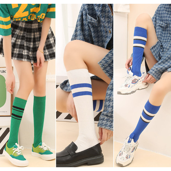 Vớ Tất siêu cao cổ họa tiết kẻ phong cách dễ thương và xinh xắn