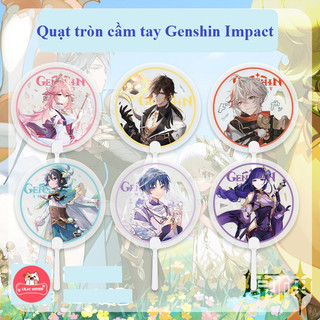 sẵn Quạt cầm tay Genshin Impact | Quạt tròn Genshin Impact nhỏ gọn siêu cưng Ganyu Nahida Kazuha Raiden Ei