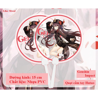 sẵn Quạt cầm tay Genshin Impact | Quạt tròn Genshin Impact nhỏ gọn siêu cưng Ganyu Nahida Kazuha Raiden Ei