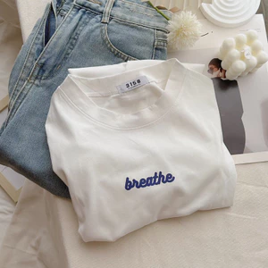 Áo thun nữ YUSTUDIO 3158 chất cotton khô form rộng phông unisex mẫu breathe