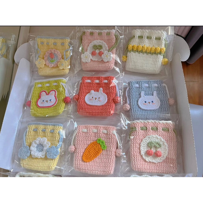 [HANDMADE] túi rút đựng (bvs) bằng len | Shopee Việt Nam