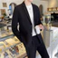 Áo khoác blazer nam WoO form rộng, áo khoác cổ vest nam 2 khuy cài phong cách Hàn Quốc