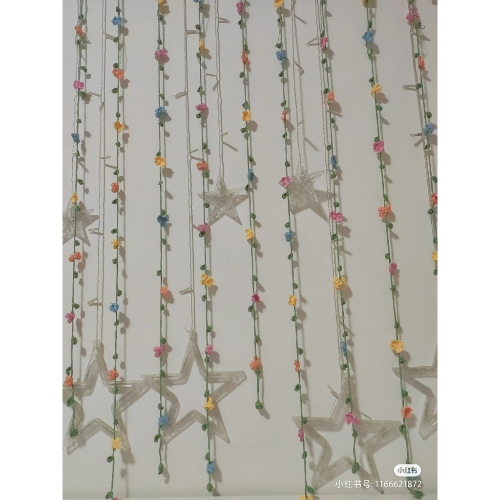 Dây rèm treo cửa sổ trang trí giường, phòng ngủ móc bằng len handmade ...