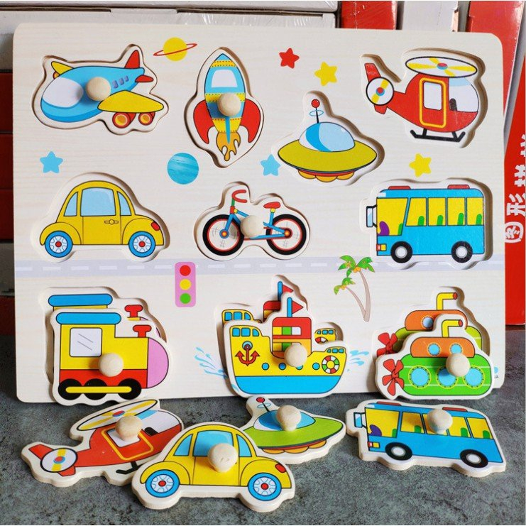 Bảng Ghép Hình Núm Gỗ Thông Minh Cho Bé, Đồ Chơi Trẻ Em, đồ chơi xếp hình cho bé,bảng chữ cái cho bé -PUPU HOUSE