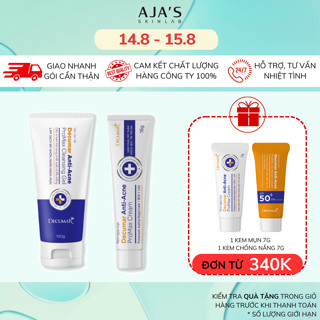Combo làm sạch sâu, ngừa mụn, giảm thâm, sẹo Decumar ProMax Anti-Acne (Sữa rửa mặt 100g + Kem mụn 15g)