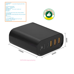 Củ sạc 6 cổng GAN của mỹ 155W Gallium Nitride PD Bộ sạc đa năng 3A3C Máy tính,điện thoại,thiết bị sạc-cao cấp-chính hãng