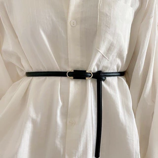 Thắt lưng nữ DN33 dây nịt nữ bản nhỏ không lỗ dạng mảnh 1cm phối blazer, đai váy nhỏ mặc đầm