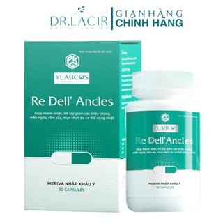 Viên Uống Mụn Re Dell' Ancles cải thiện giảm m.ụn hiệu quả, giảm nóng trong ngăn ngừa m.ụn DR.LACIR Hộp 30 viên