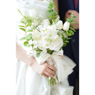 Bó hoa cầm tay cô dâu( Hoa lụa cao cấp) CEVERIA