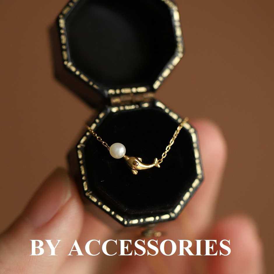 Dây chuyền nữ titan xích mảnh phối mặt cá heo nhỏ xinh kiss Pearl mạ vàng 18K không gỉ WN2347