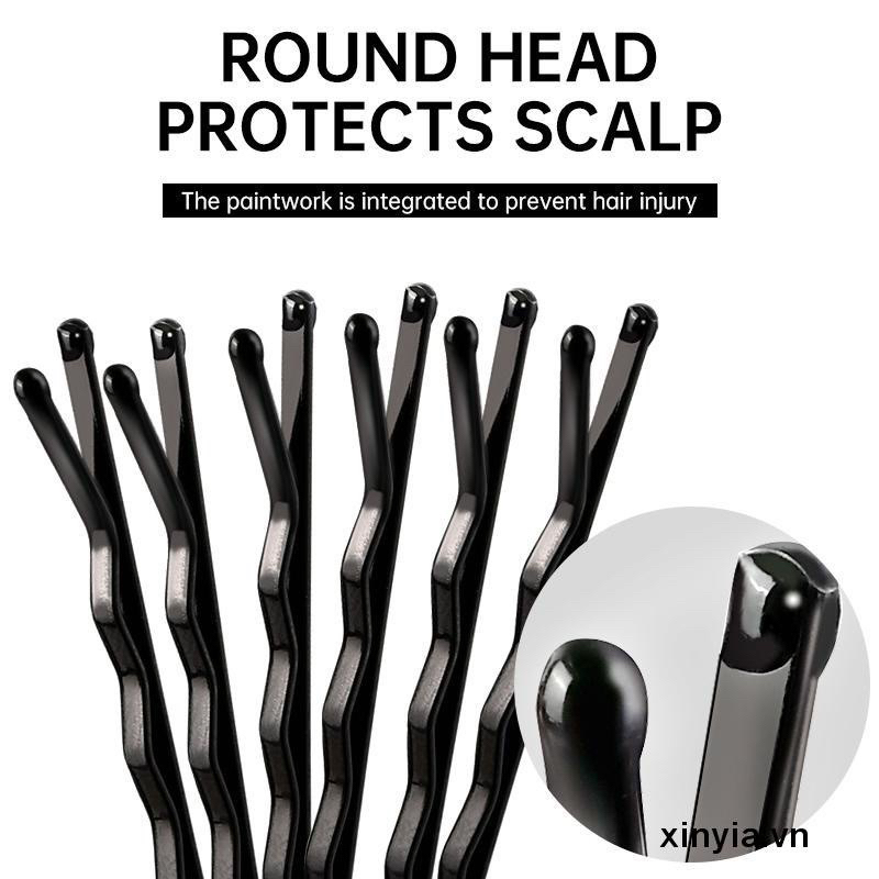 Vỉ kẹp tóc ghim tăm đen  - Kẹp tăm màu đen thiết kế đơn giản xinh xắn - set 36 cái
