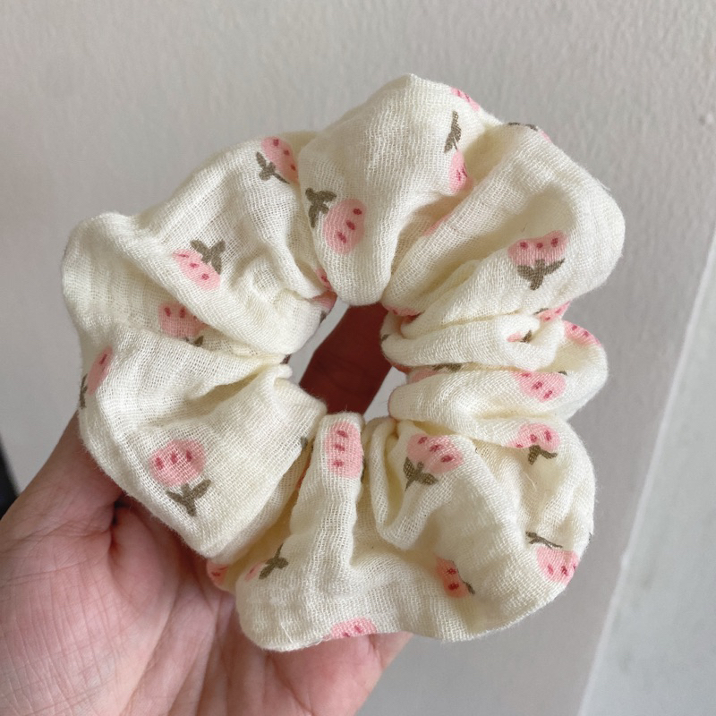 Cột Tóc Srunchies Bản Lớn Vải Muslin Mềm Mại Hoa Hoạt Hình Dễ Thương | BigBuy360 - bigbuy360.vn