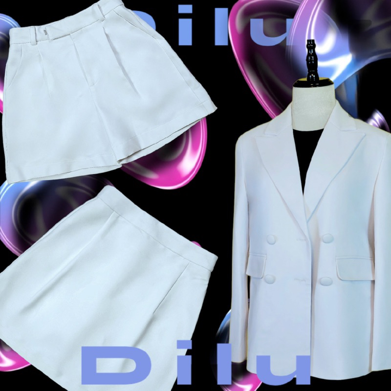 Set Áo blazer nữ & Quần, Váy [MAY THEO SỐ ĐO] - chất liệu cao cấp, 2 lớp, lót lụa mềm, màu trắng -Tiệm may Diluclothing