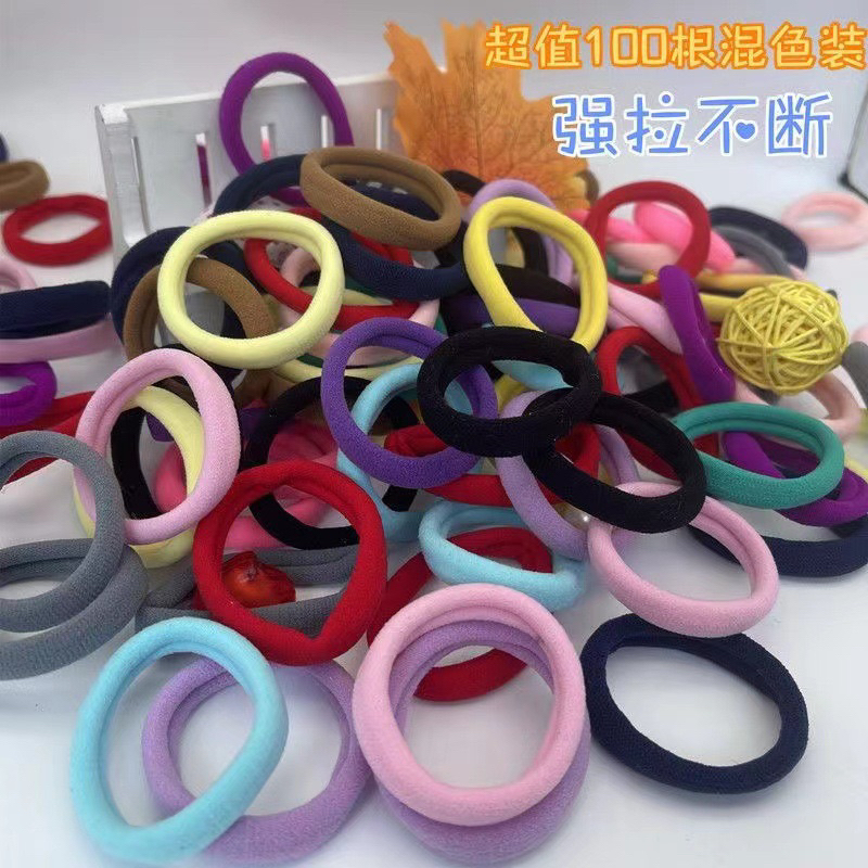 Set 20 dây thun chun buộc tóc màu trơn không đau , không đứt , không cắn tóc độ đàn hồi cao