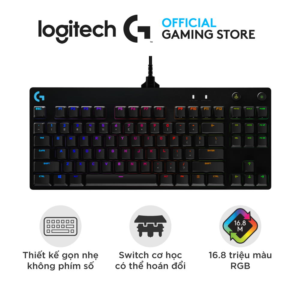 Logitech G Pro X Mechanical Gaming Keyboard - GX Blue Clicky, Backlit