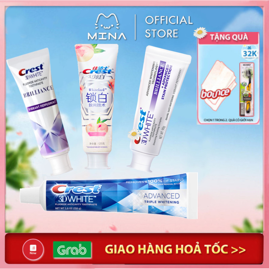 Kem đánh răng Crest 3D White  - Kem đánh răng làm trắng răng và hơi thở thơm mát