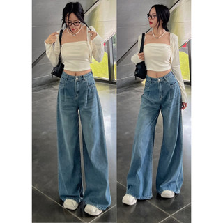 Quần jean nữ ly trước ống rộng - 247Store - Quanjeanxuong7224_P3K1