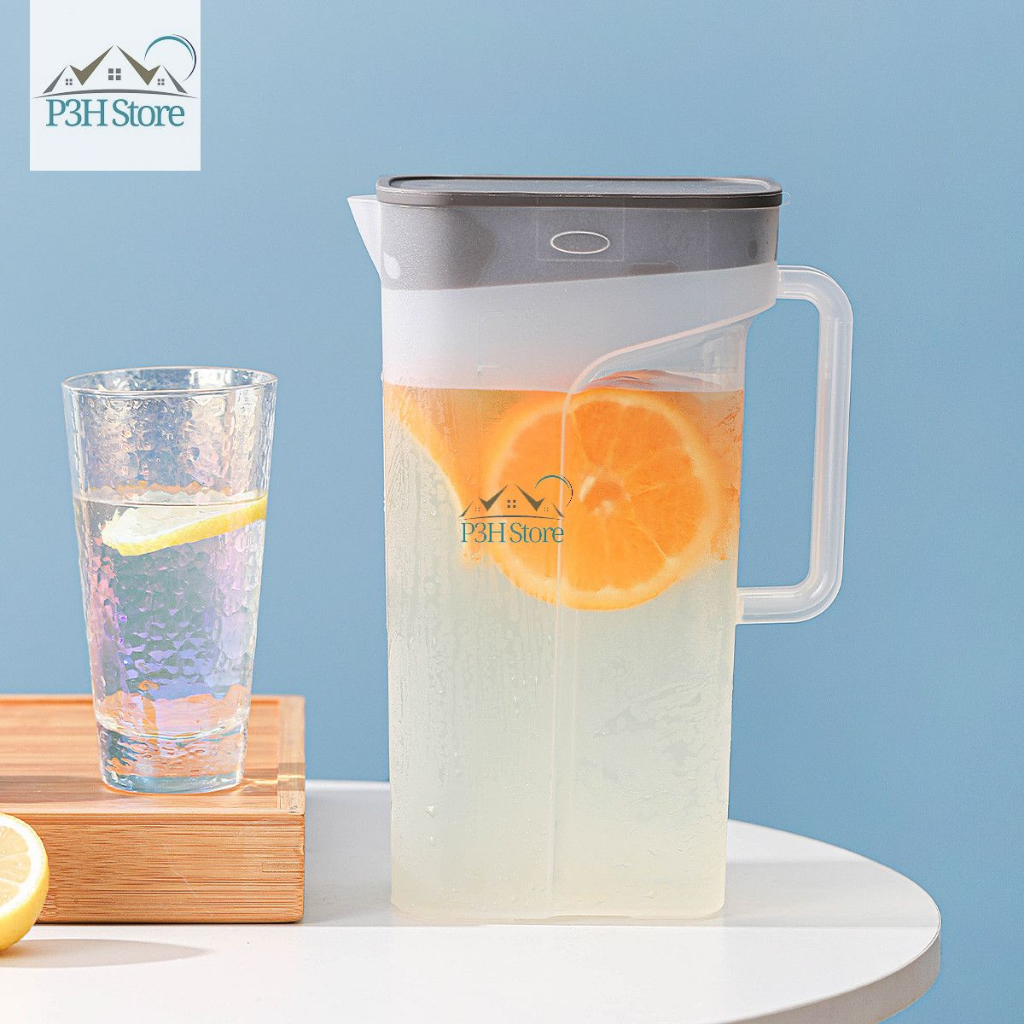 Pitcher With Lid Clear Polypropylene Fridge Door Water Jugs With Handle  1.8/2.4L Iced Tea Pitcher Tea Pitchers Juice Container - AliExpress