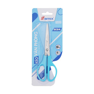 Kéo văn phòng Bitex SC04 màu Đỏ / Đen / Tím/ Xanh dương dùng cho văn phòng, lưỡi thép không rỉ cắt bén