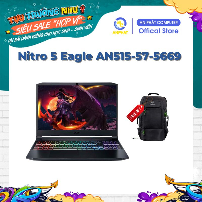 Laptop Gaming Acer Nitro 5 Eagle AN515-57-5669 (Core™ i5-11400H & GTX 1650)