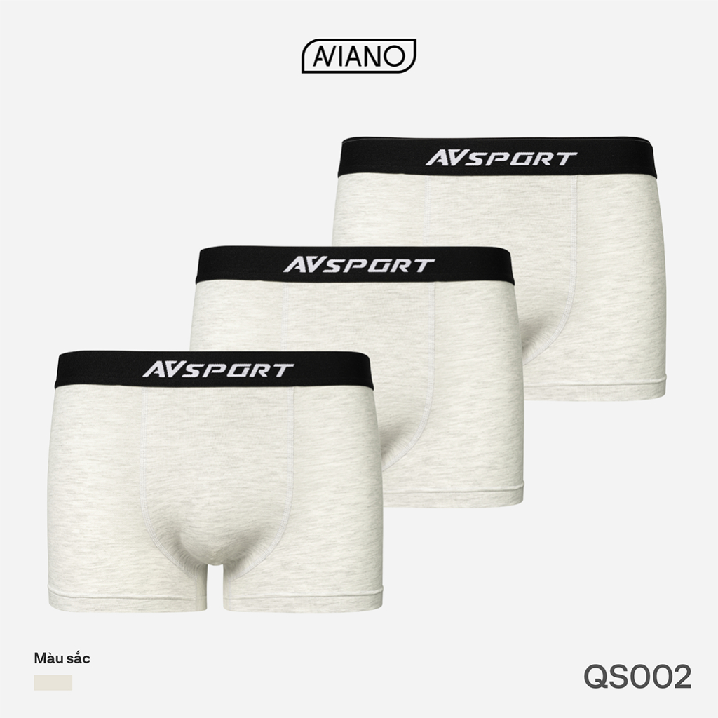 Ảnh Combo 3 Quần Lót Nam AVIANO Cotton Compact Co Giãn 4 Chiều, Quần Sịp Nam Boxer Thoáng Khí 3