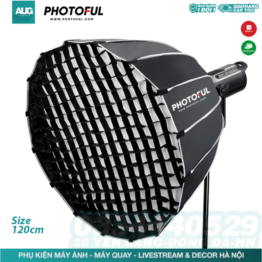 Softbox Parabolic BÁT GIÁC OCTAGON 120CM PHOTOFUL THAO TÁC NHANH 16