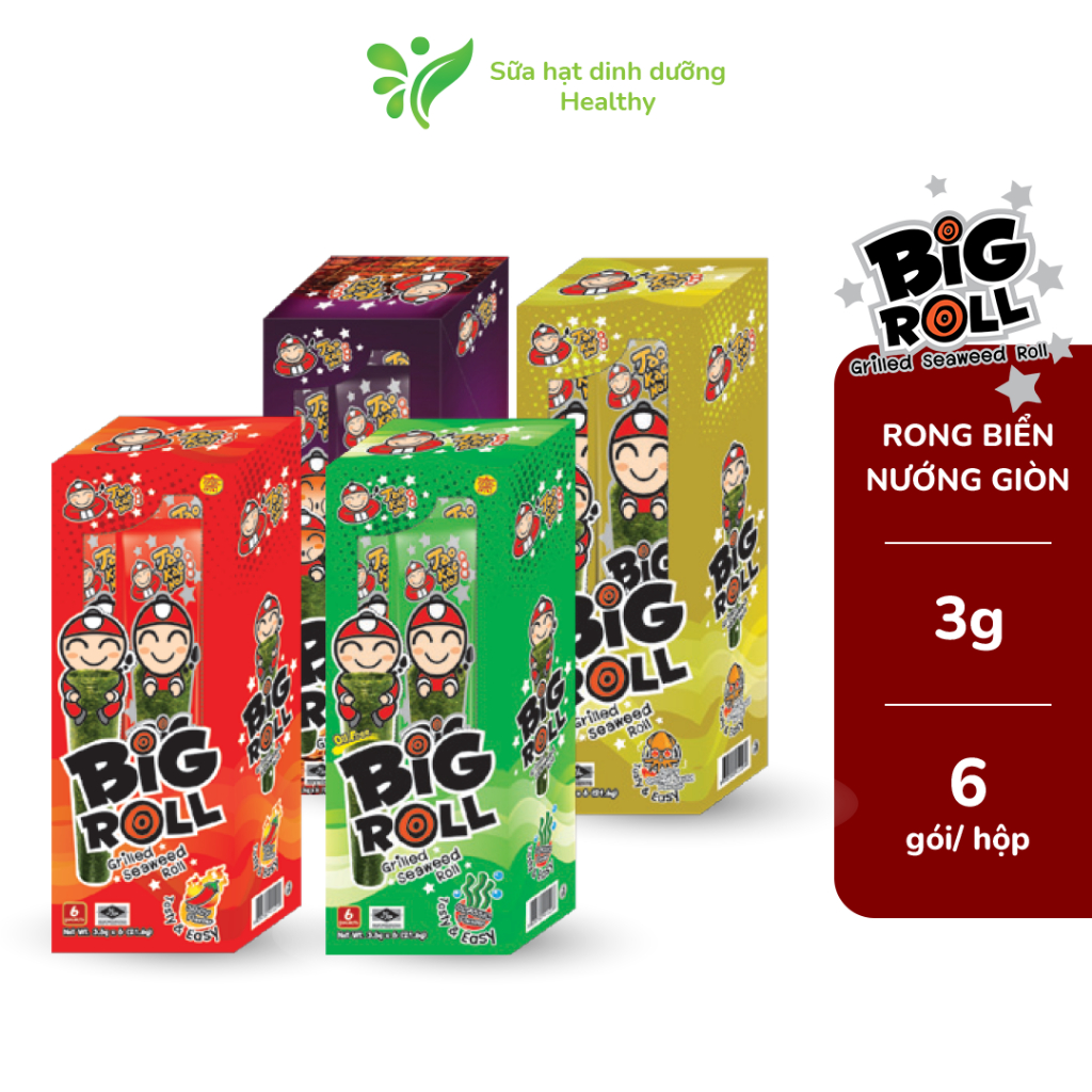 [Hộp 6 gói] Snack Rong Biển Taokaenoi BIG ROLL Nhiều Vị Thơm Ngon Giòn ...