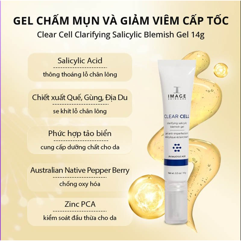 Ảnh Gel chấm mụn và giảm viêm cấp tốc IMAGE Skincare Clear Cell Clarifying Salicylic Blemish Gel 14g (new) 4
