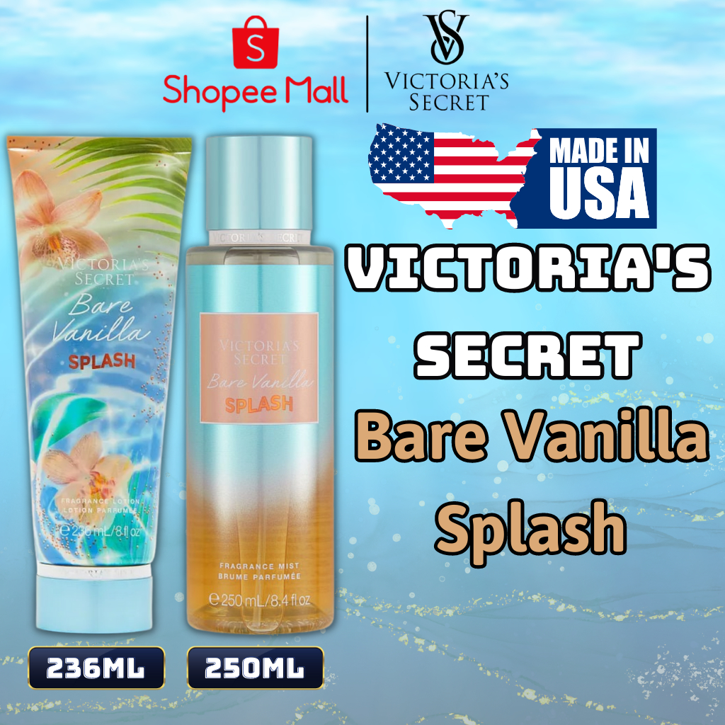 Body Mist Victoria Secret Chính Hãng Bare Vanilla Splash, Xịt Thơm Body