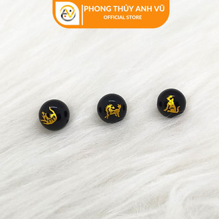 3 viên tam hợp dần ngọ tuất chất liệu mã não đã khai quang - size 8 10 12ly - may mắn tài lộc