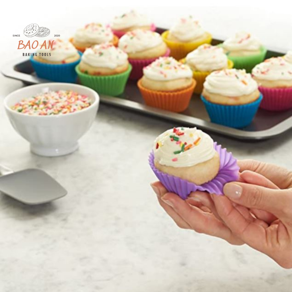 Khuôn làm bánh cupcake, muffin, thạch rau câu bằng silicon 7cm | Shopee ...