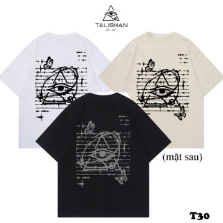 Áo Thun TalismanVN áo tay lỡ unisex in lưới thép T30