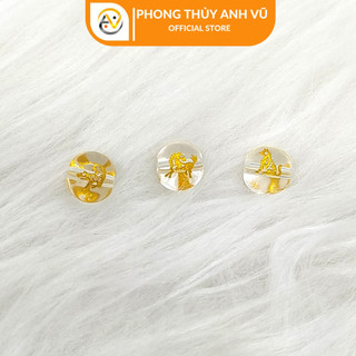 3 viên tam hợp dần ngọ tuất chất liệu mã não trắng đã khai quang - size 8 10 12ly - may mắn tài lộc