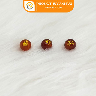 3 viên tam hợp thân tý thìn chất liệu mã não đỏ đã khai quang - size 8 10 12ly - may mắn tài lộc